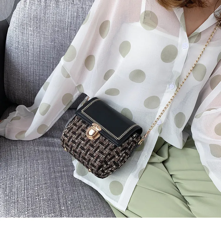 Portable Handbags Port Wind Retro Chain Messenger Bag Foreign Gas Chic Small Square Bag