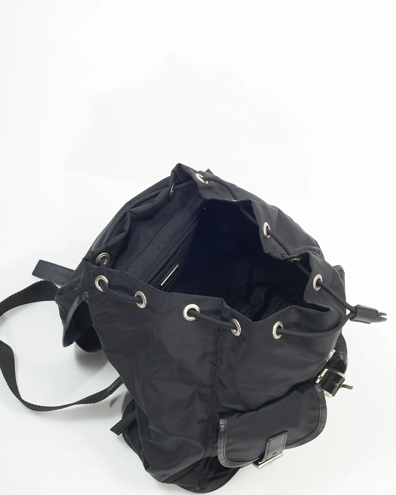 Prada Black Nylon Tessuto Two Pocket BackPack
