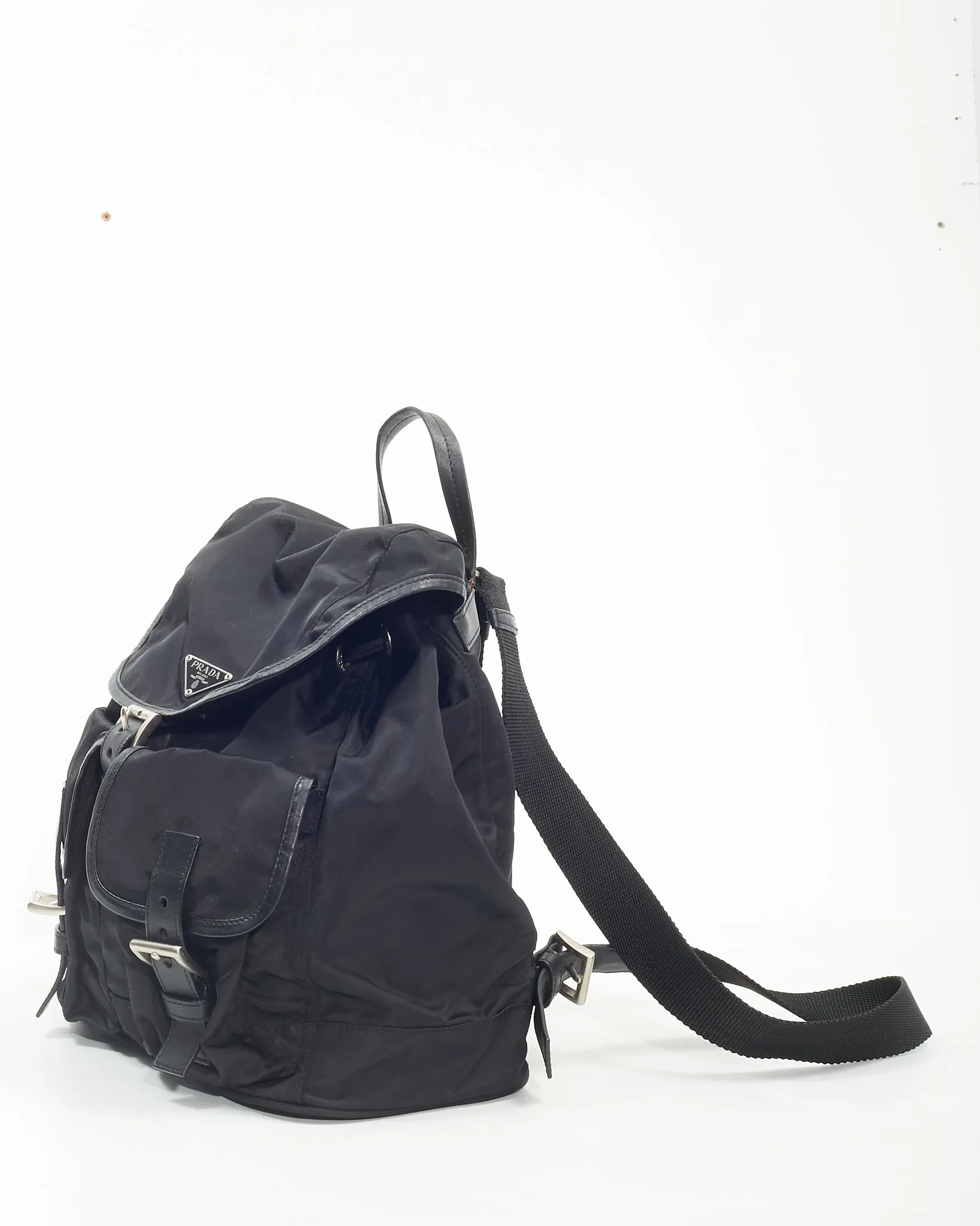 Prada Black Nylon Tessuto Two Pocket BackPack