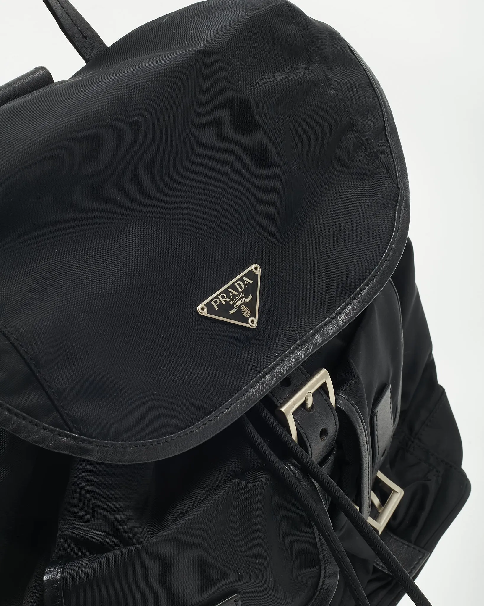 Prada Black Nylon Tessuto Two Pocket BackPack