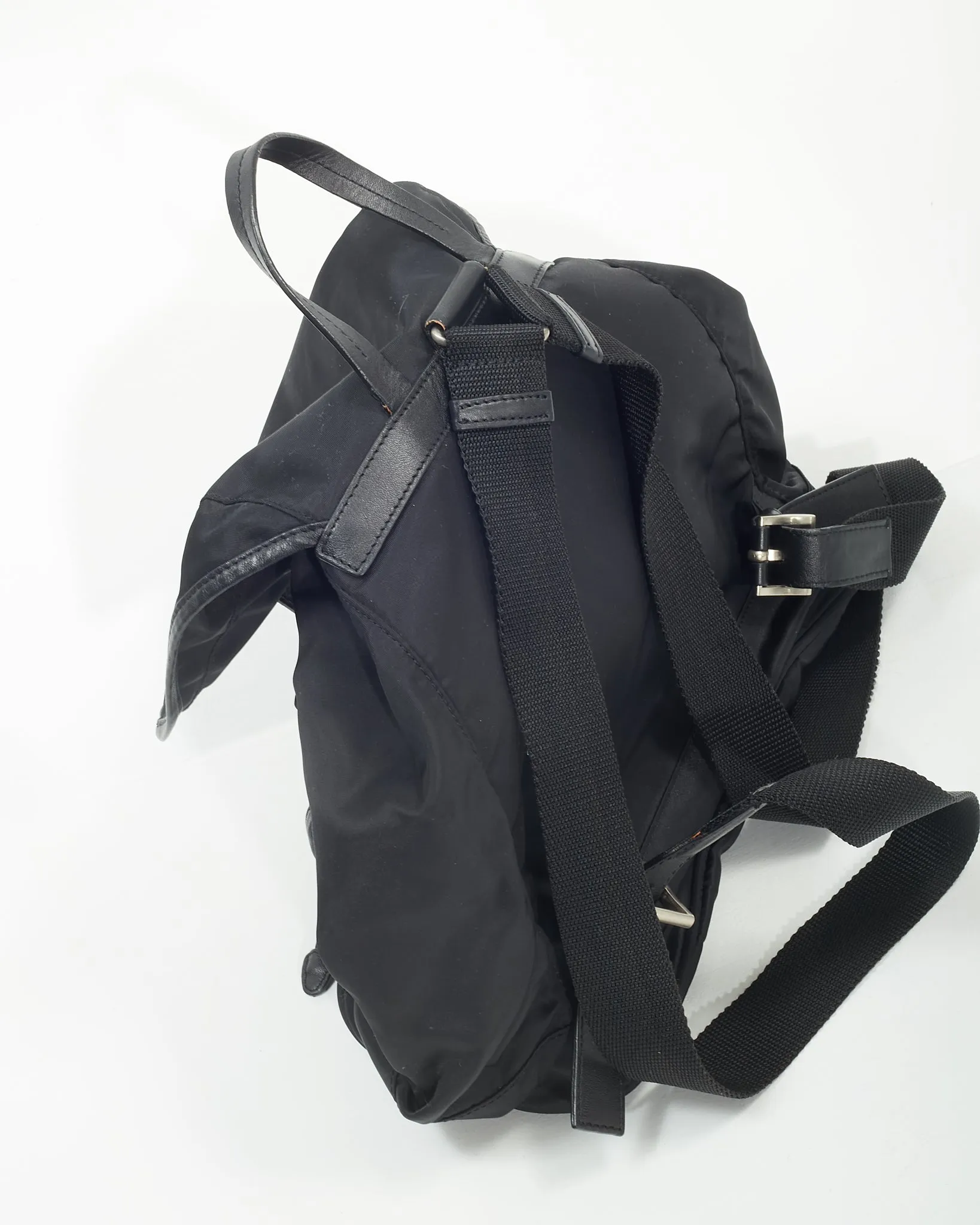 Prada Black Nylon Tessuto Two Pocket BackPack