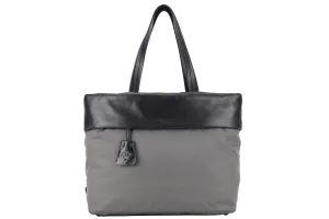 PRADA NYLON TESSUTO TRIANGLE LOGO TOTE BAG (1BG047) BLACK HARDWARE WITH CARD AND DUST COVER