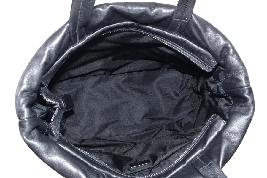 PRADA NYLON TESSUTO TRIANGLE LOGO TOTE BAG (1BG047) BLACK HARDWARE WITH CARD AND DUST COVER