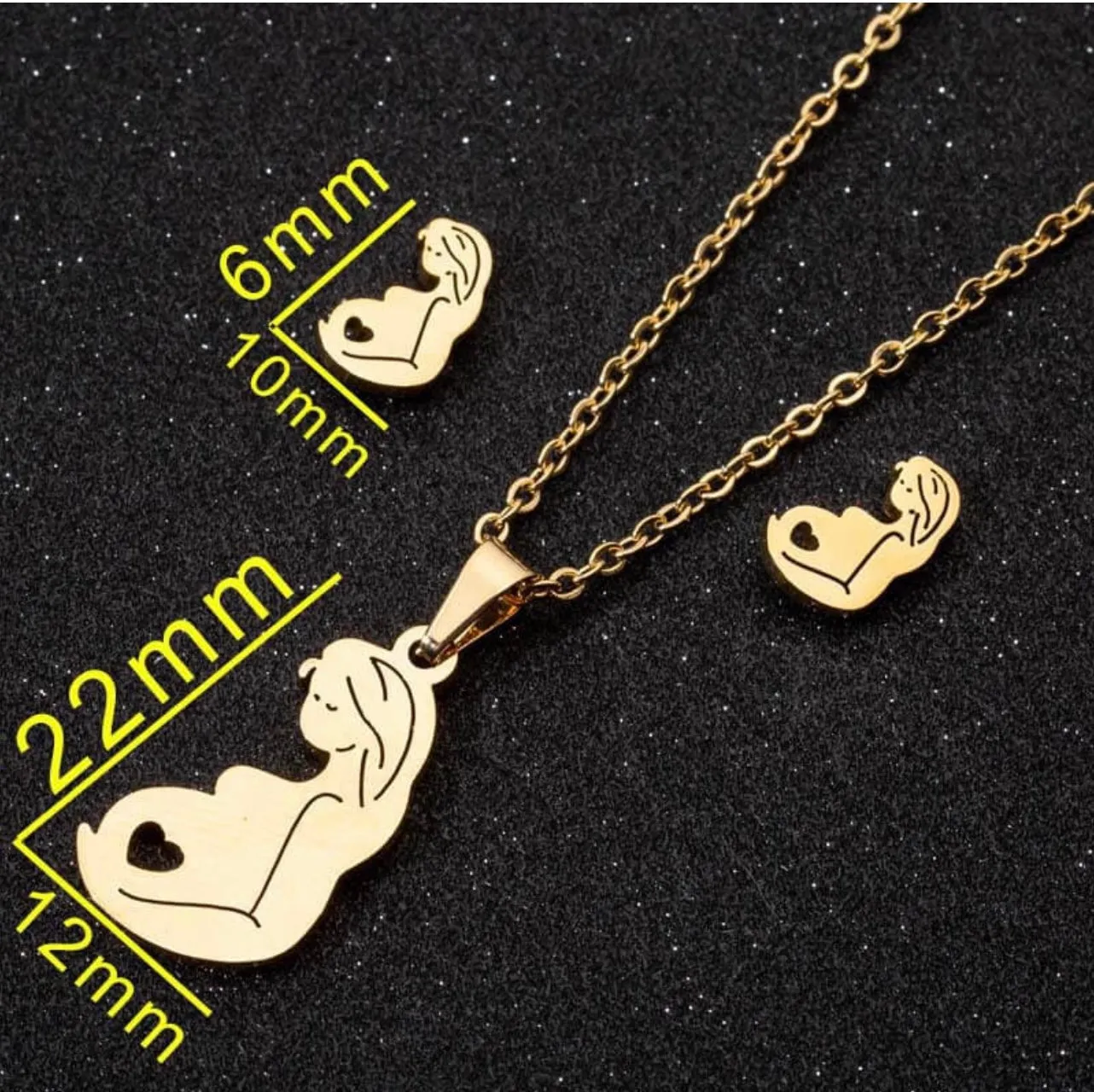 Pregnancy Portrait Earrings & Necklace Set