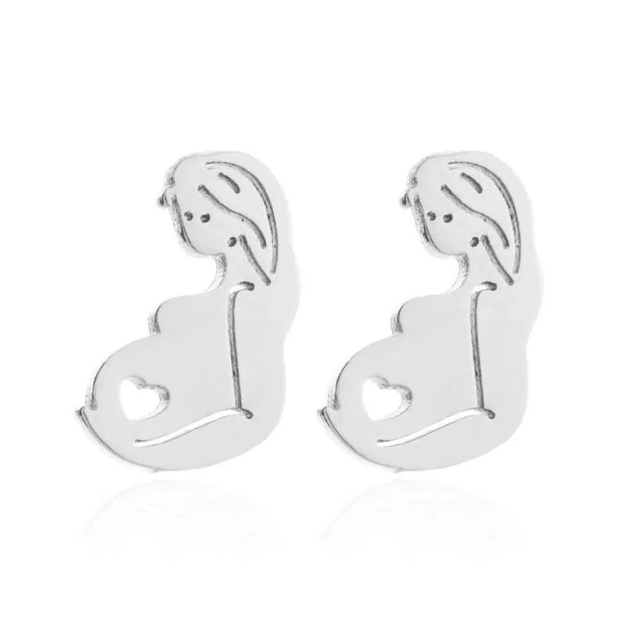 Pregnancy Portrait Earrings & Necklace Set