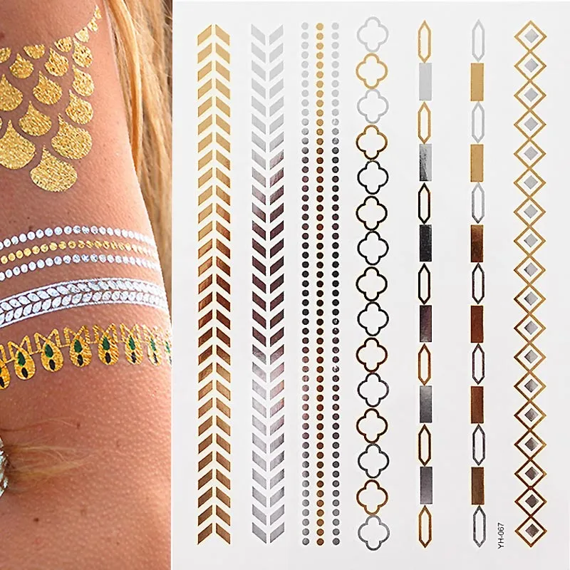 Premium Boho Metallic Gold Festival Feathers Temporary Tattoo