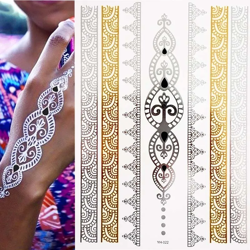 Premium Boho Metallic Gold Festival Feathers Temporary Tattoo