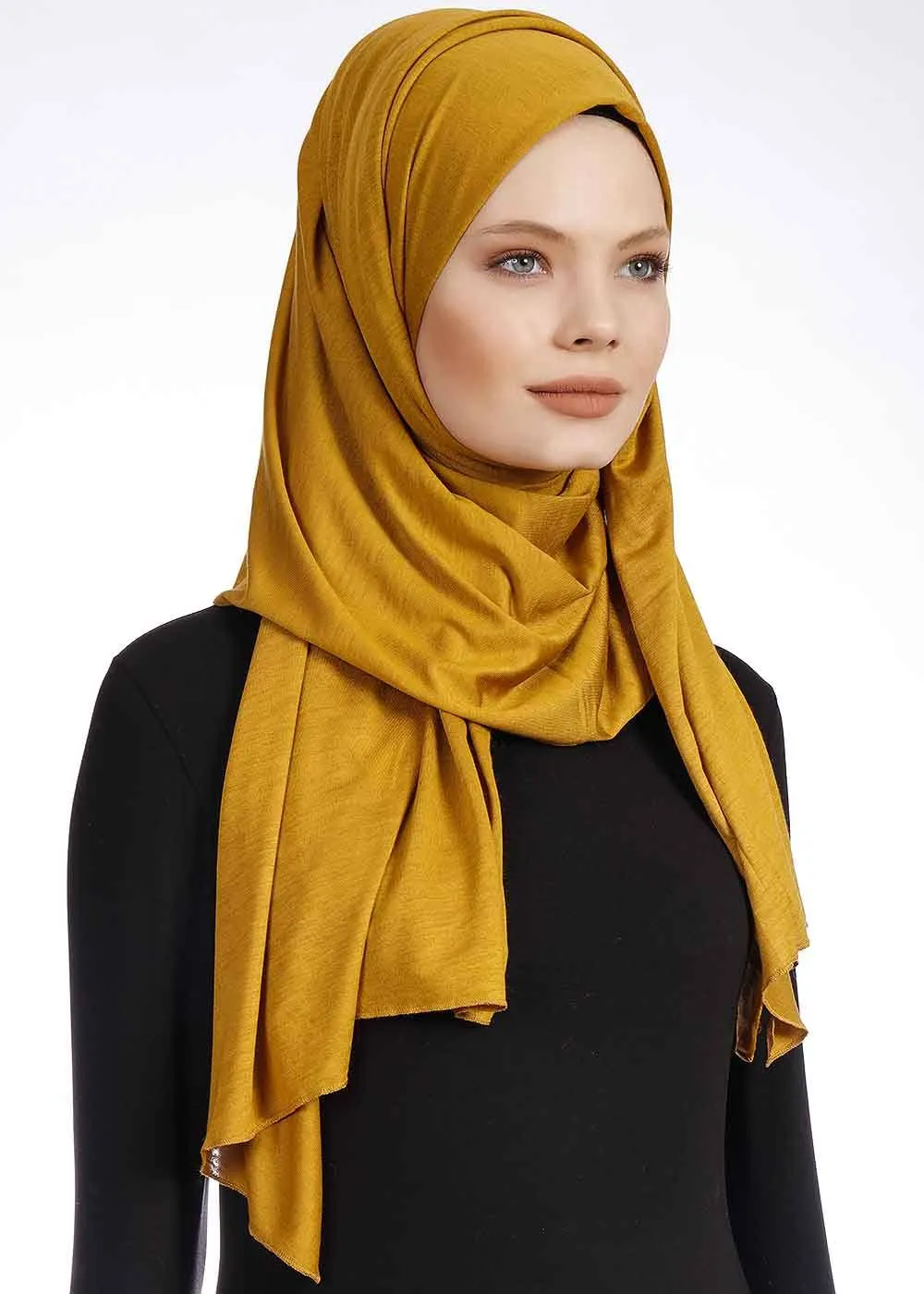 Premium Jersey Hijab | Mustard