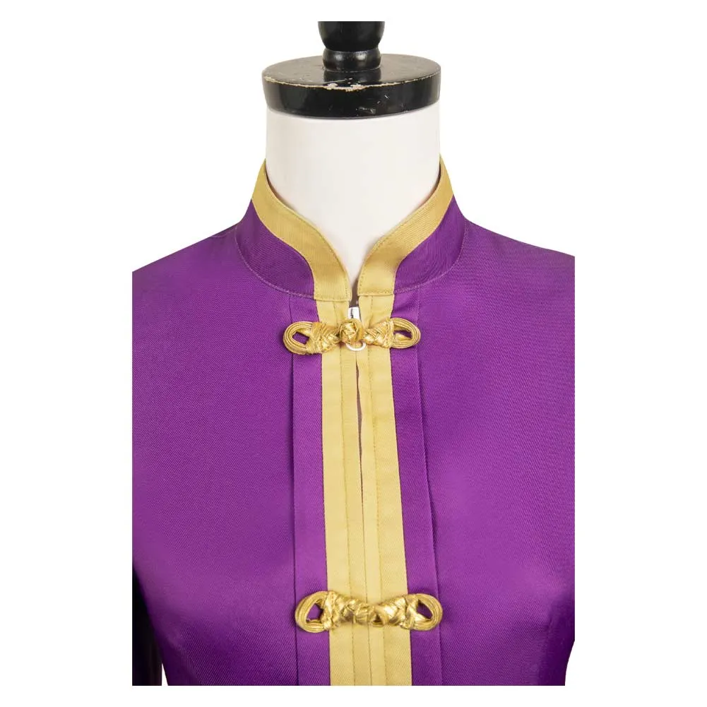 Princess Peach: Showtime! Kungfu Peach Game Character Purple Suit Cosplay Costume Outfits