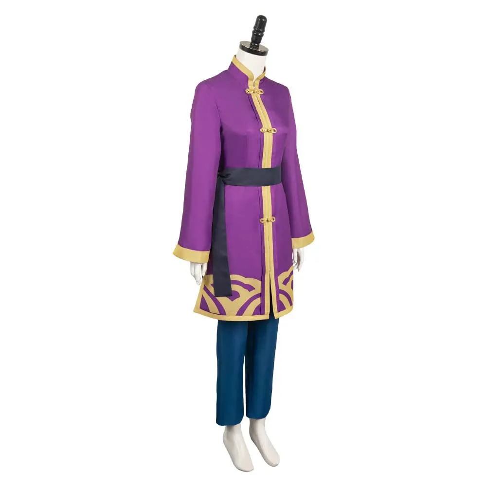 Princess Peach: Showtime! Kungfu Peach Game Character Purple Suit Cosplay Costume Outfits