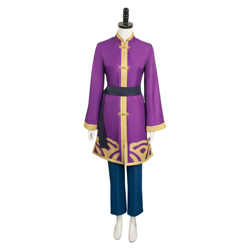 Princess Peach: Showtime! Kungfu Peach Game Character Purple Suit Cosplay Costume Outfits
