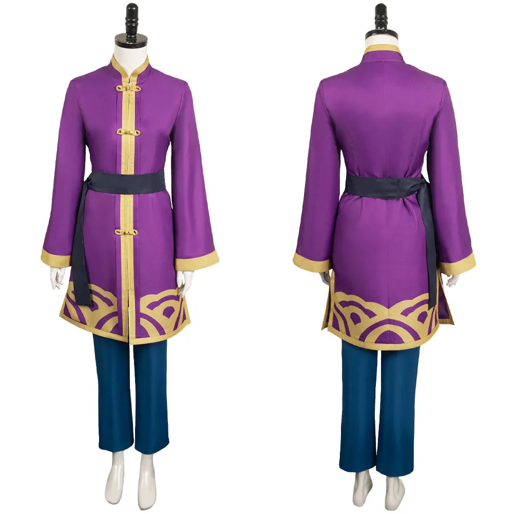 Princess Peach: Showtime! Kungfu Peach Game Character Purple Suit Cosplay Costume Outfits