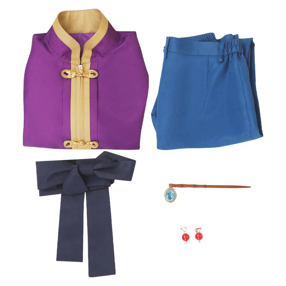 Princess Peach: Showtime! Kungfu Peach Game Character Purple Suit Cosplay Costume Outfits