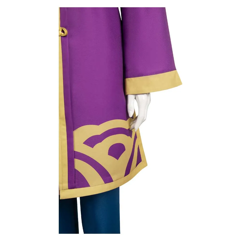 Princess Peach: Showtime! Kungfu Peach Game Character Purple Suit Cosplay Costume Outfits