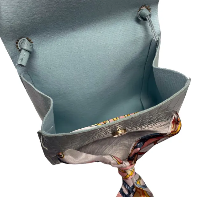 Private Label Blue Crossbody Bag with Sash