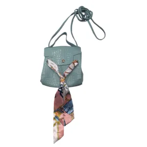 Private Label Blue Crossbody Bag with Sash