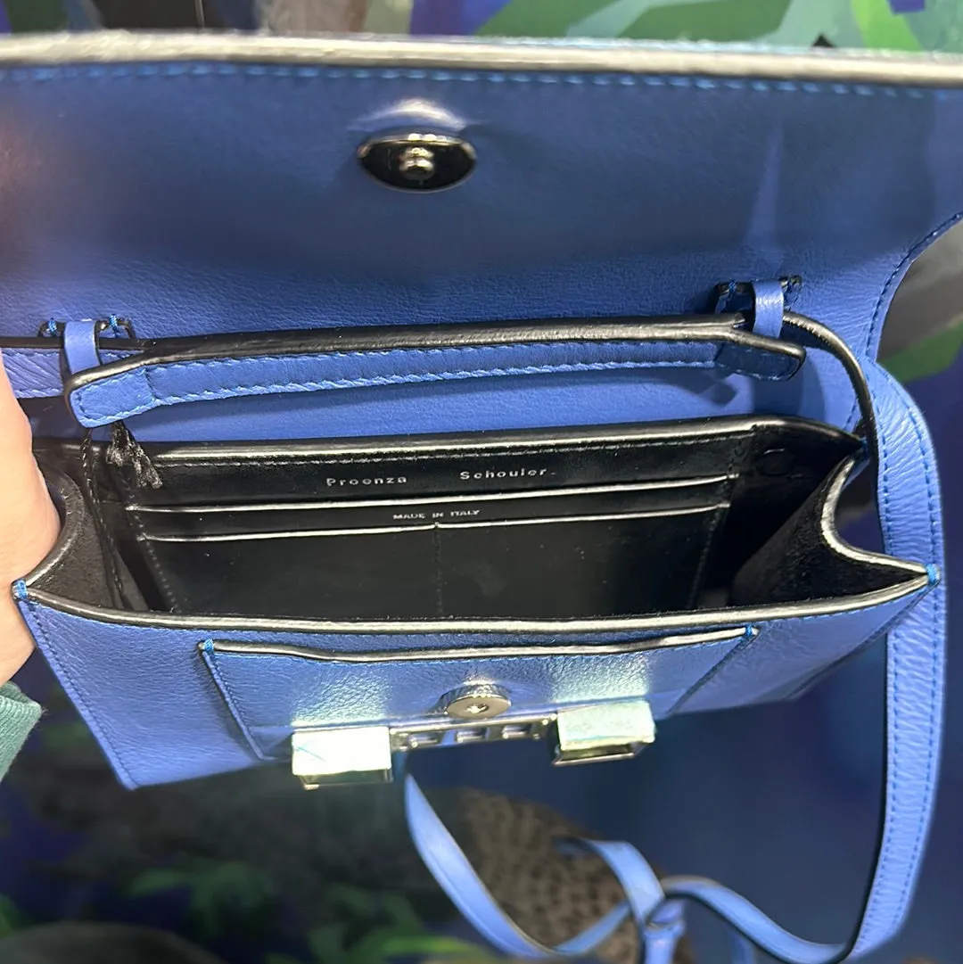 Proenza Schoulder Blue Leather/Suede Wallet on Strap