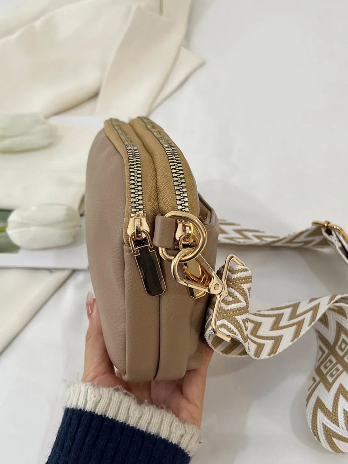 PU leren schoudertas met enkele riem