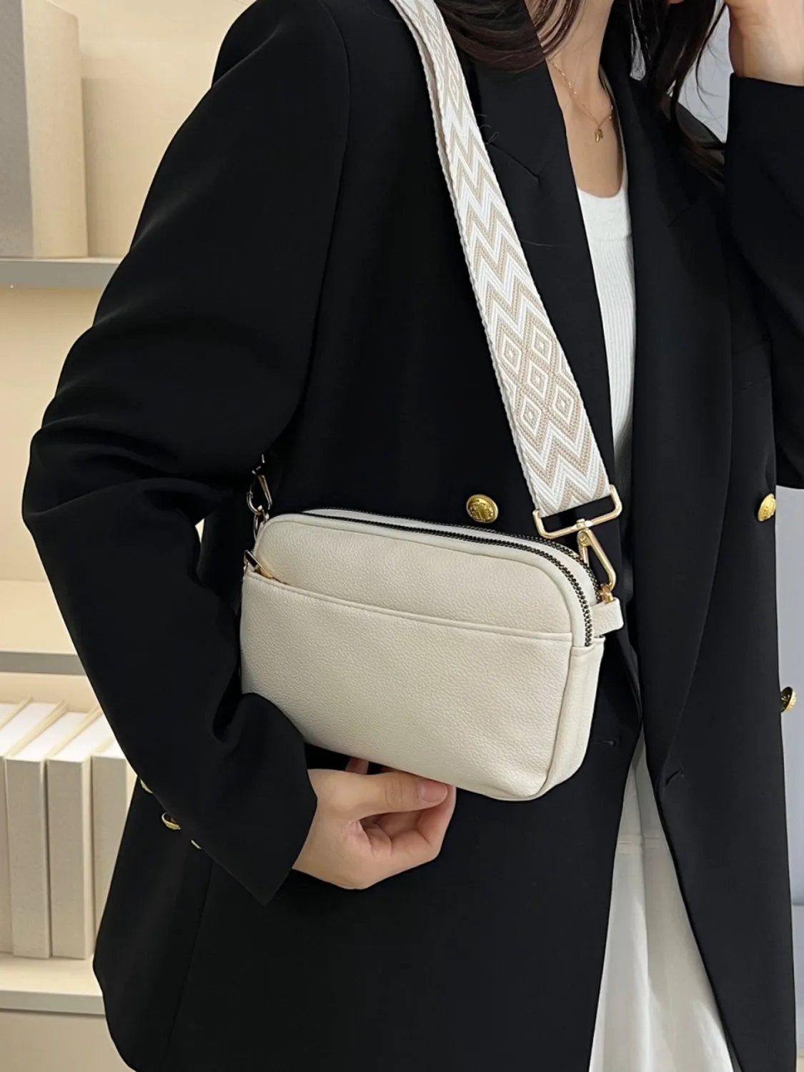 PU leren schoudertas met enkele riem