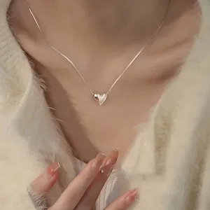 Puffy Heart Necklace (Solid Silver)