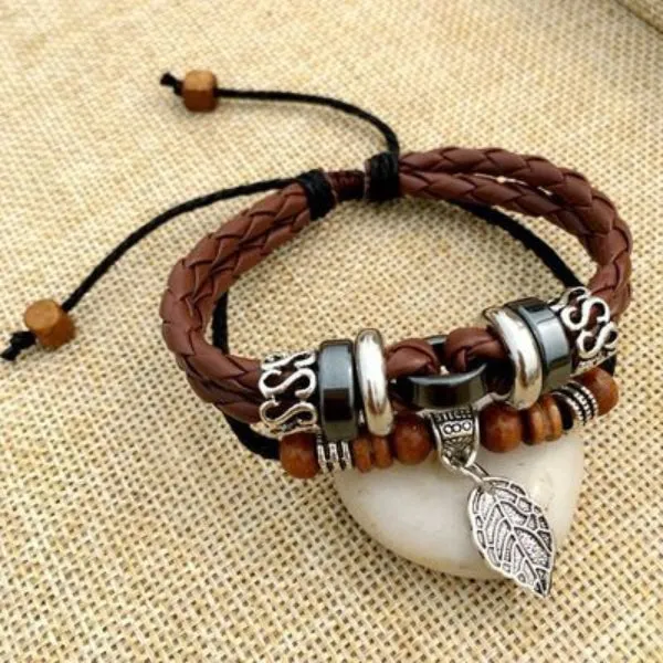 Pulseira Retro de Couro