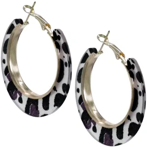 Purple Cheetah Print Mini Hoop Earrings
