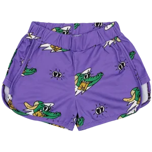 Purple Golden Gator Retro Shorts - LAST PAIR 2-3 years