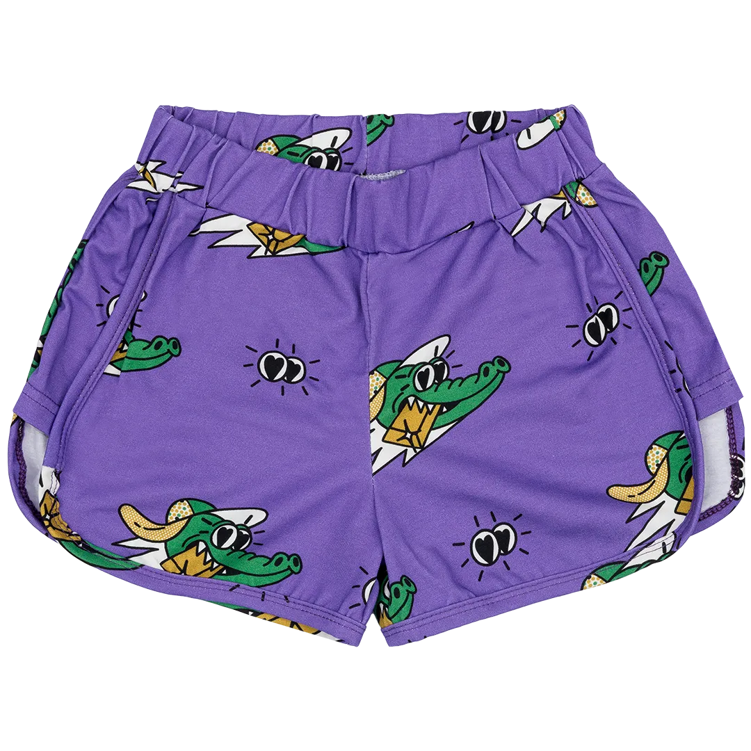 Purple Golden Gator Retro Shorts - LAST PAIR 2-3 years