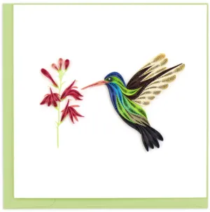 Quilled Broad-billed Hummingbird Greeting Card