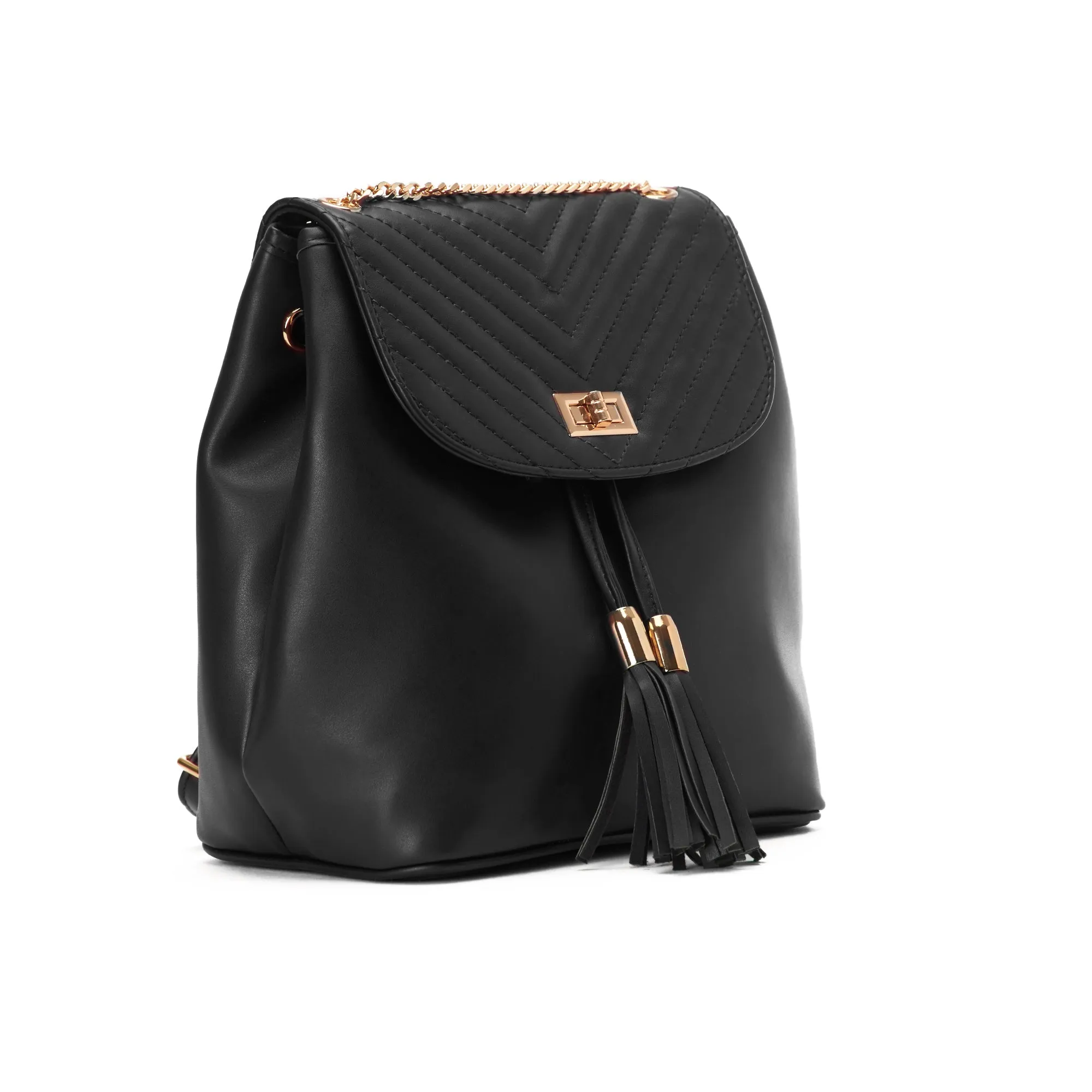 Quilted Black Backpack - Code 800