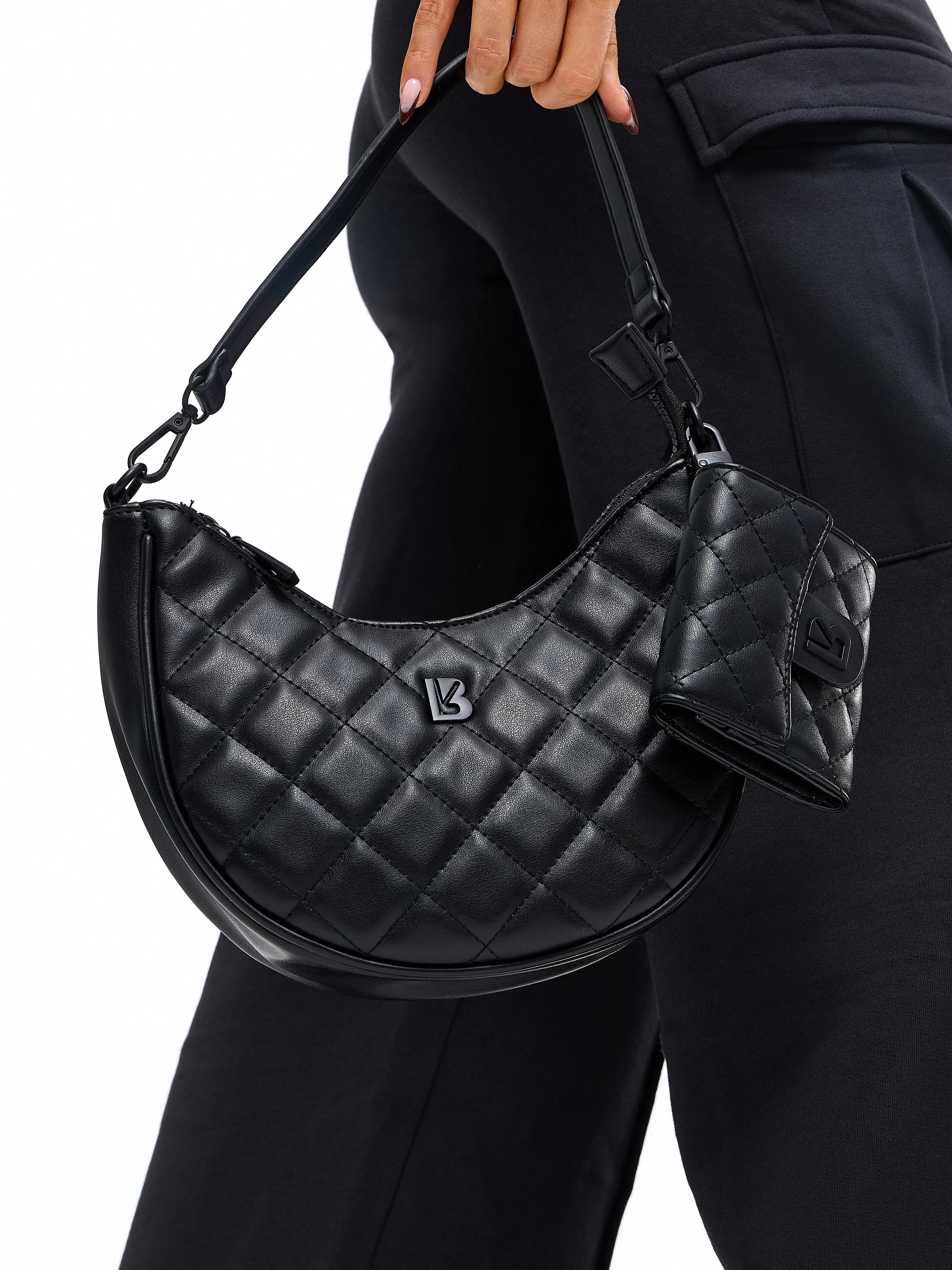 Quilted Crossbody Bag - Onyx Black