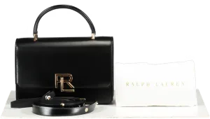 Ralph Lauren Black RL 888 Box Calfskin Top Handle Bag with shoulder strap