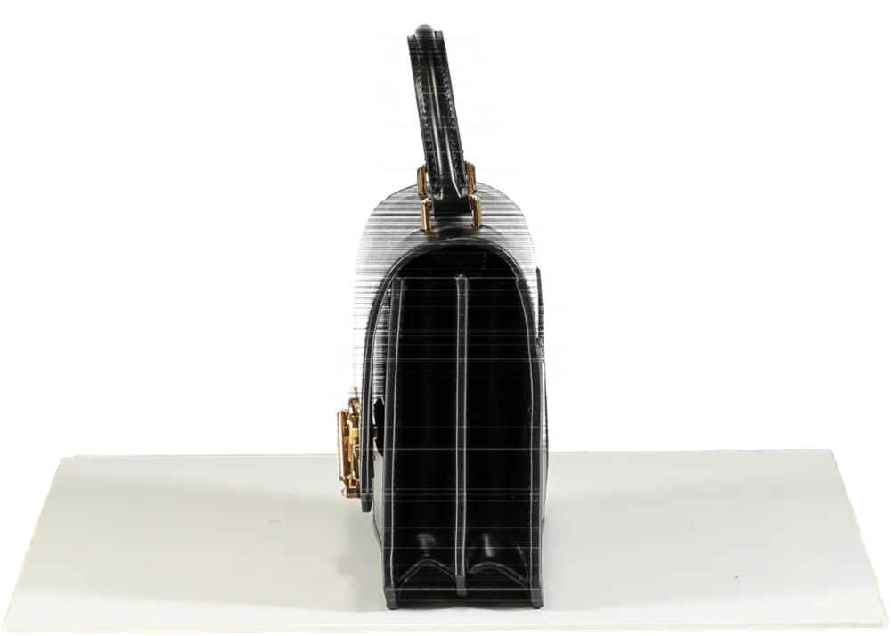 Ralph Lauren Black RL 888 Box Calfskin Top Handle Bag with shoulder strap