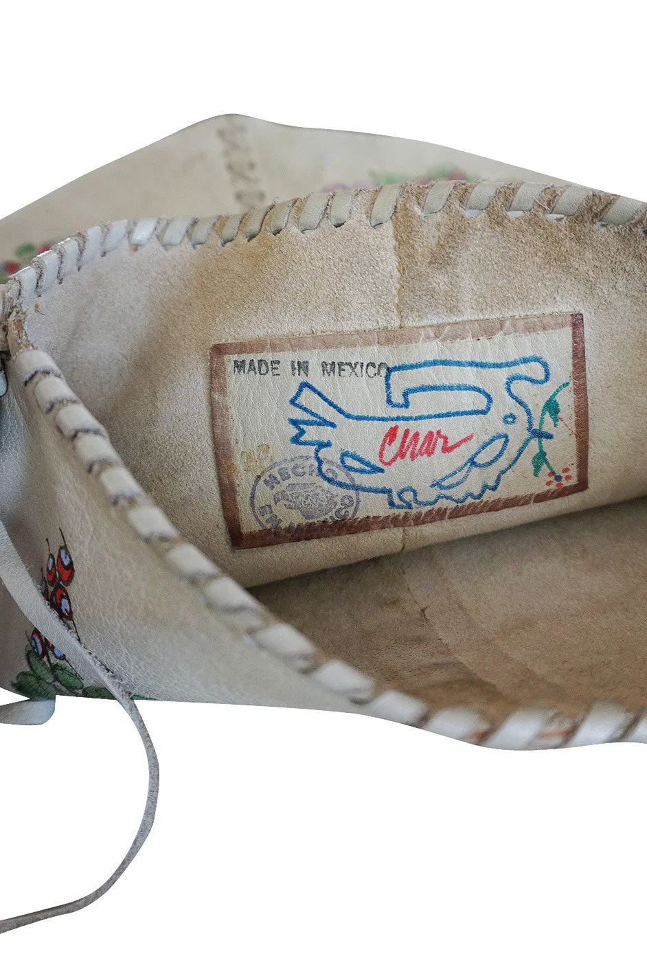 Rare 1960s Hand Painted Whipstitched Char Bag