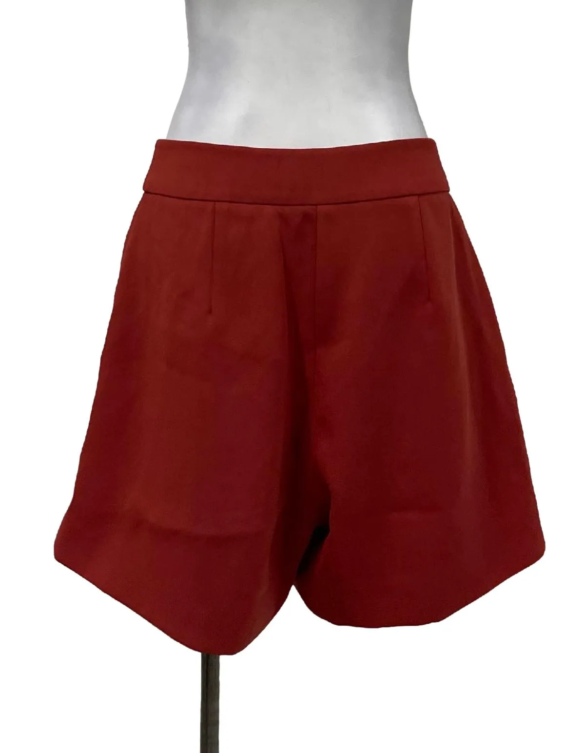 Red Pleated Shorts OSN