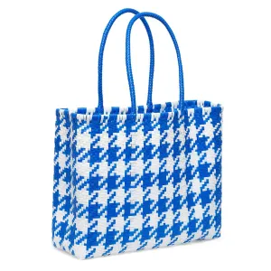 Retreat Tote Bag (Blue Houndstooth)