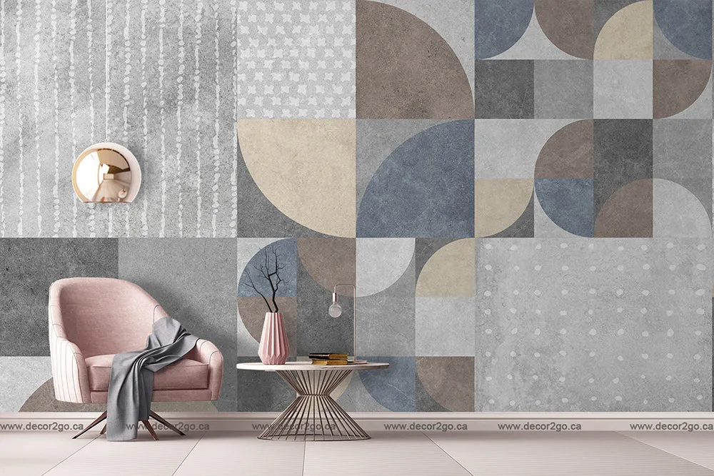 Retro Abstract Geometry Wallpaper Mural