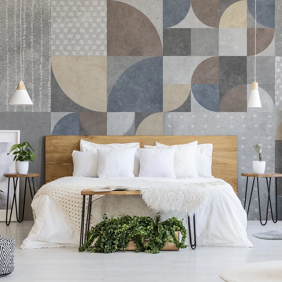 Retro Abstract Geometry Wallpaper Mural