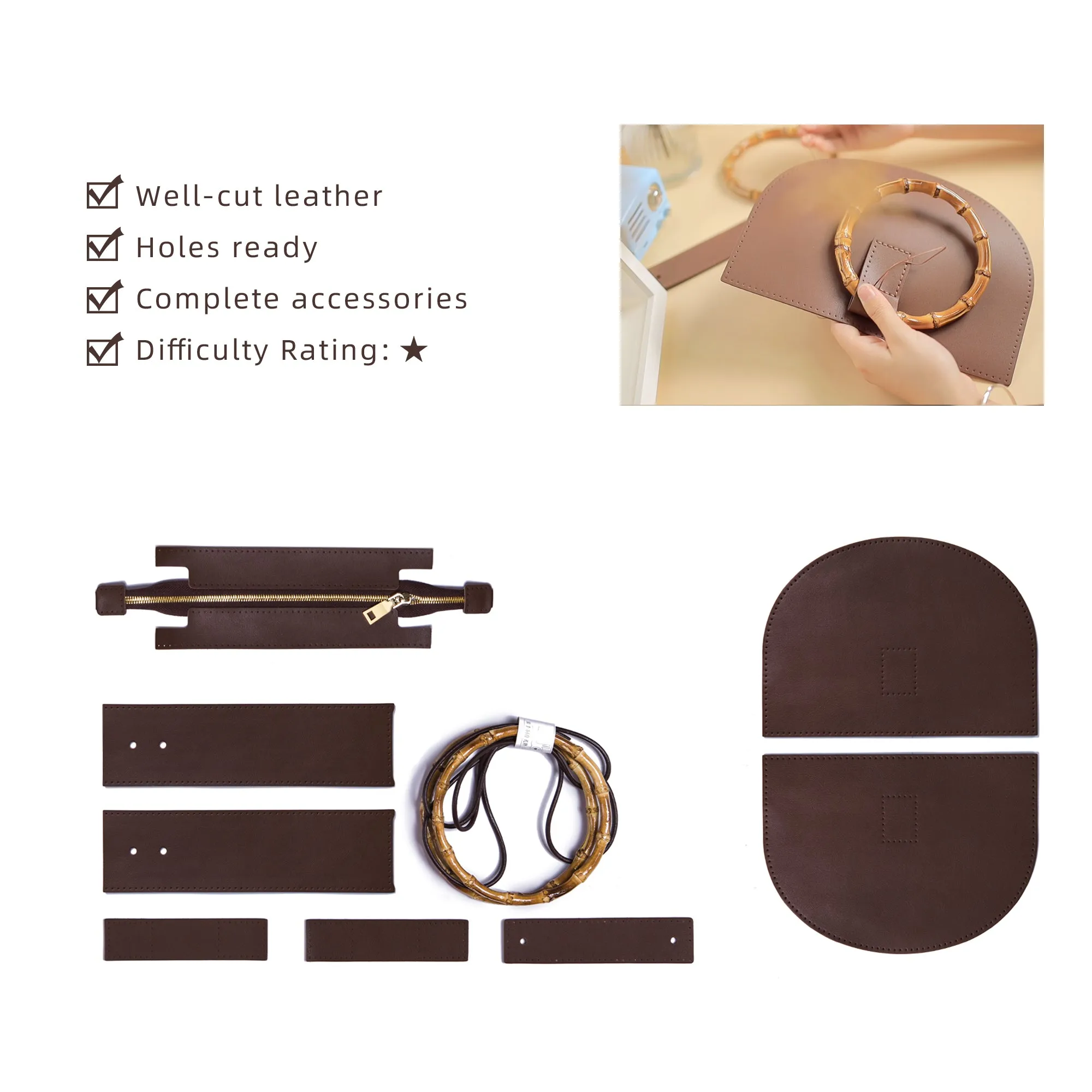 Retro Bamboo Leather Bag Kit