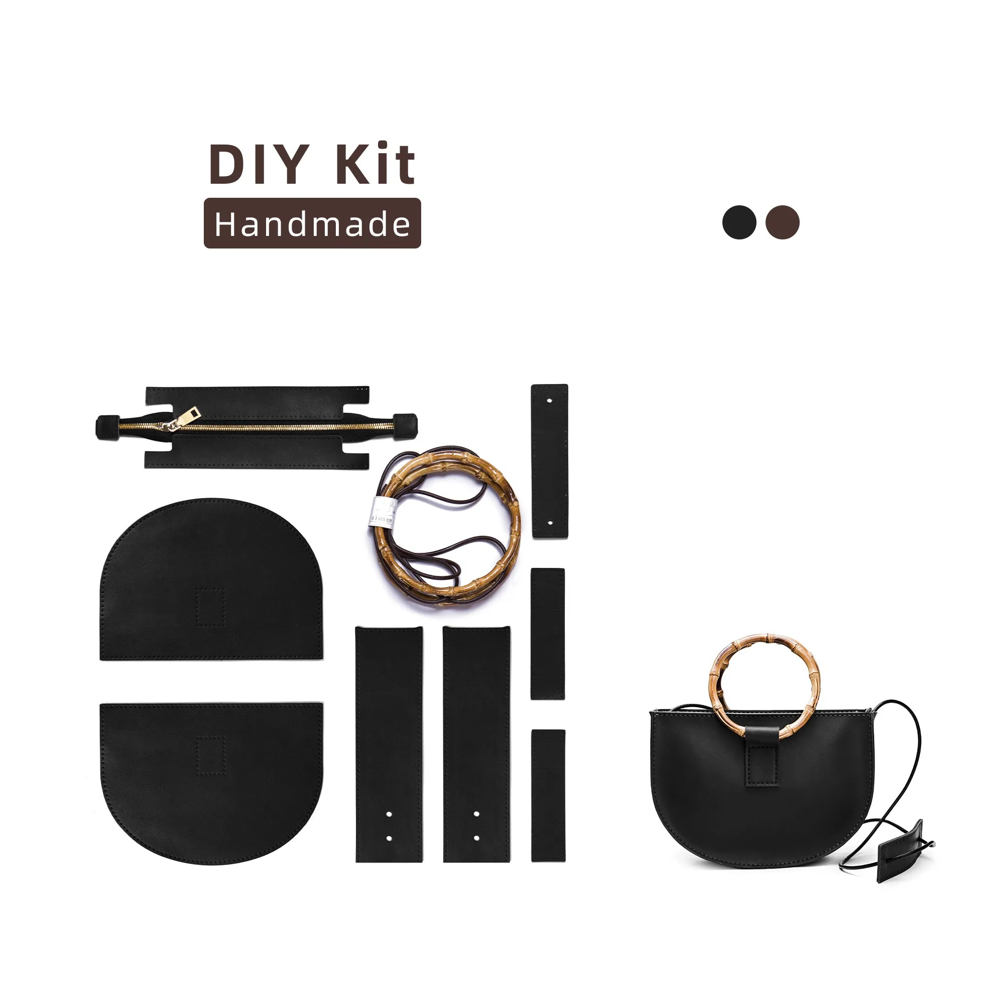Retro Bamboo Leather Bag Kit