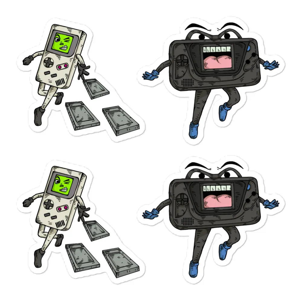 Retro Console Wars - Game Boy vs Game Gear Kiss Cut Stickers