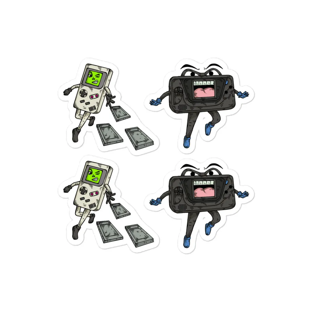 Retro Console Wars - Game Boy vs Game Gear Kiss Cut Stickers
