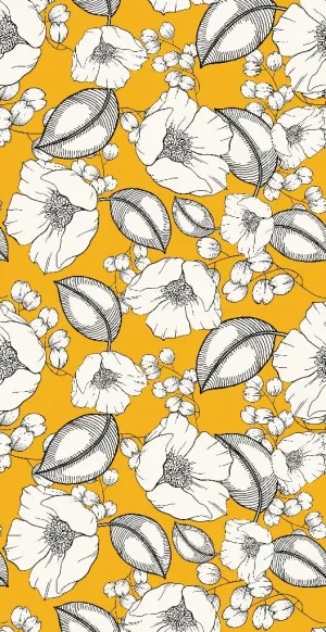Retro Floral Wallpaper Mural