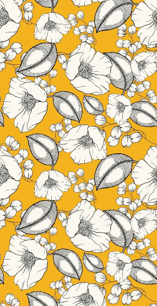 Retro Floral Wallpaper Mural