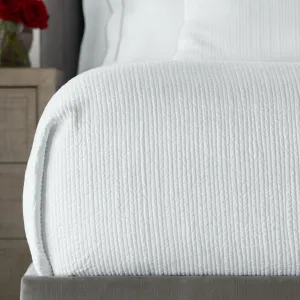Retro King Coverlet White Cotton 112X98