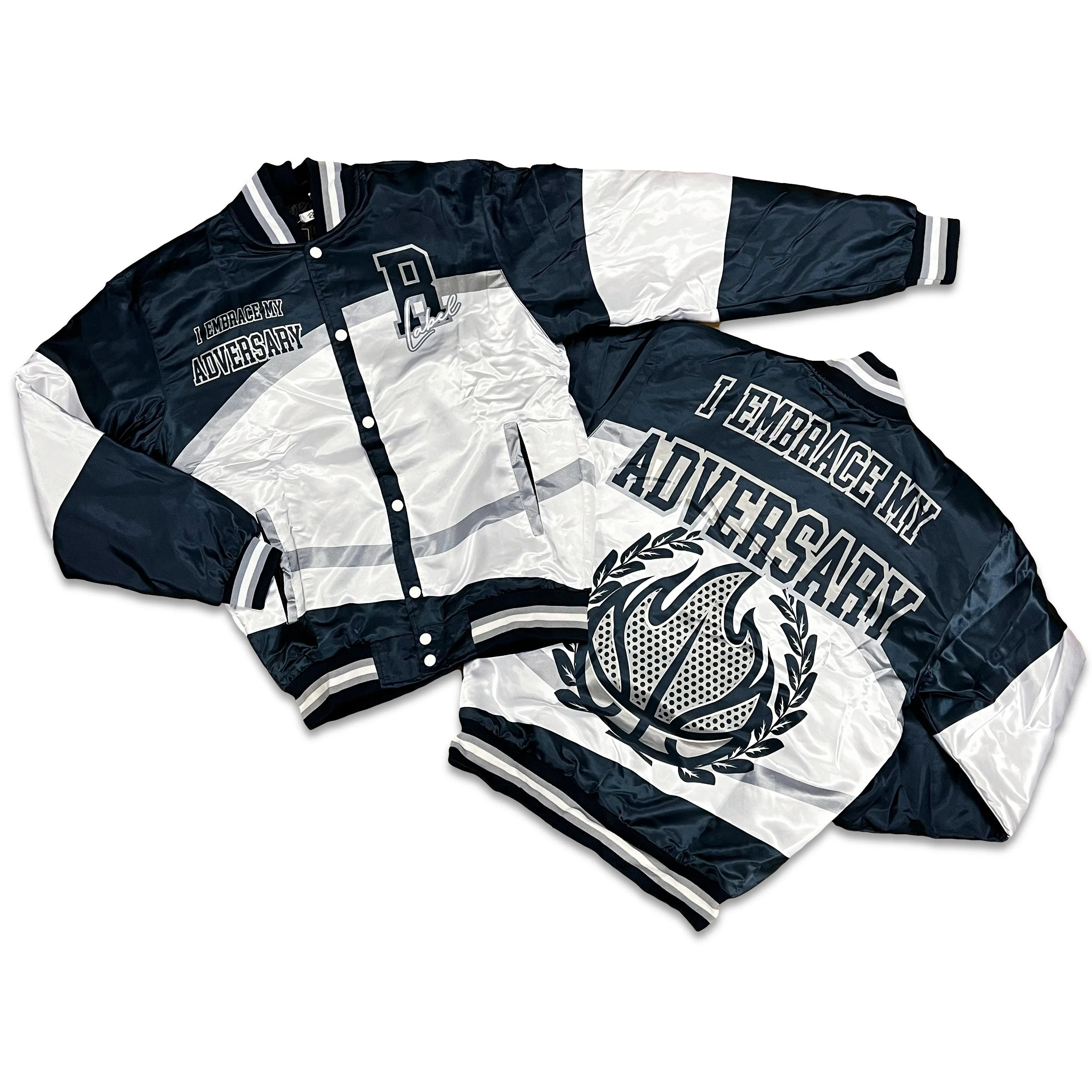 RETRO LABEL I Embrace my Adversary Satin JACKET (RETRO 4 midnight navy)
