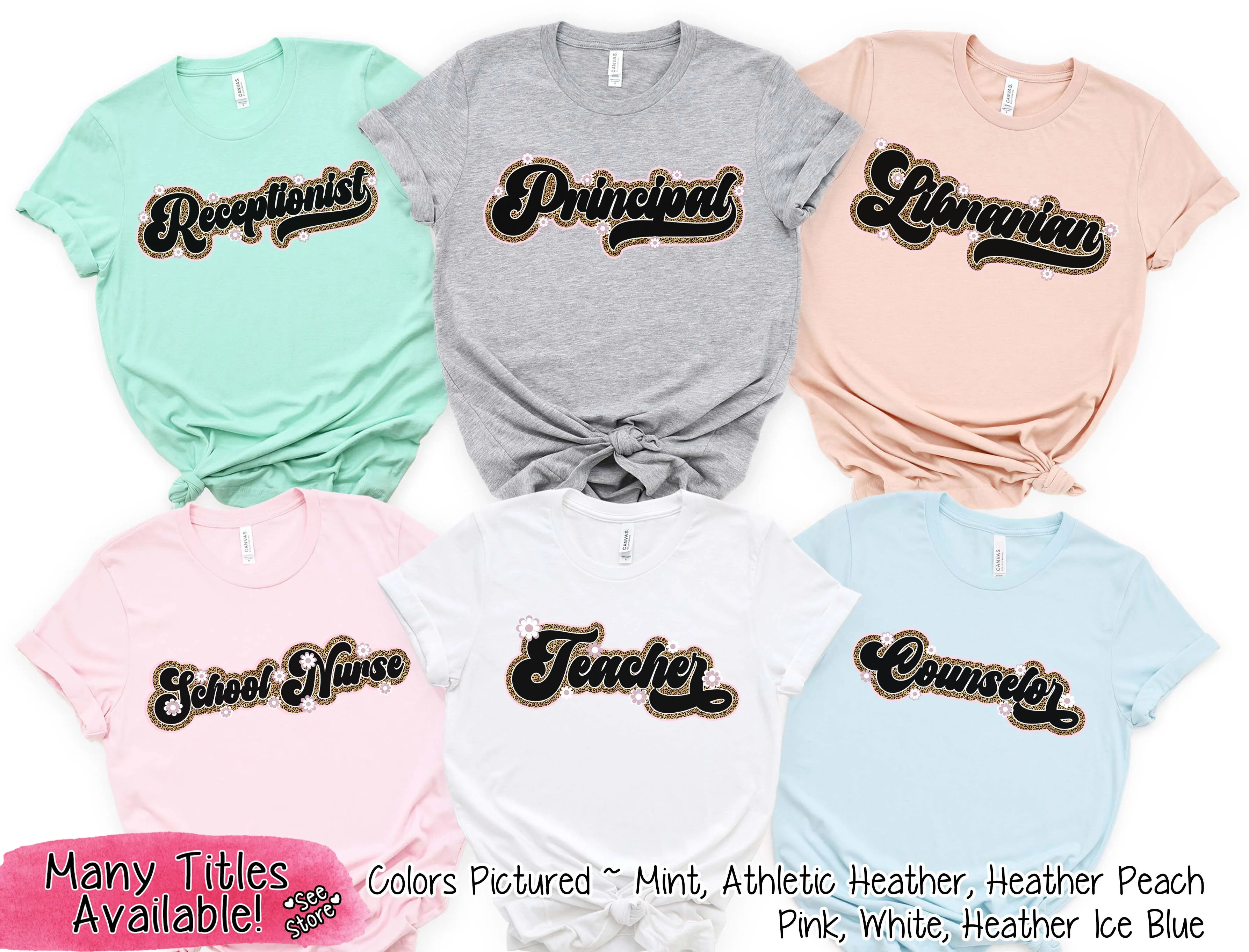 Retro Leopard School Nurse Tee