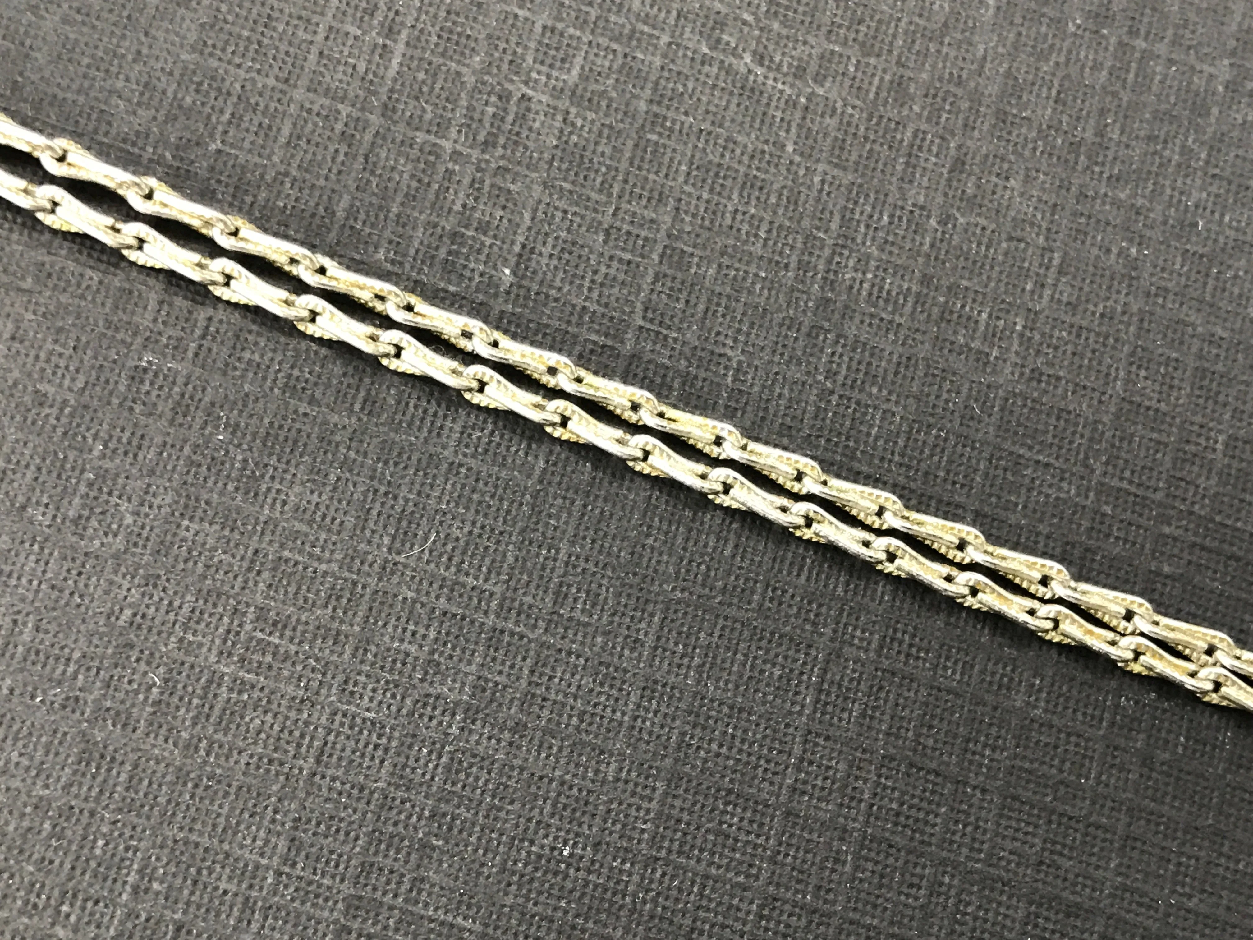 Retro Sterling Silver Rhinestone Open Heart Necklace c.1930's