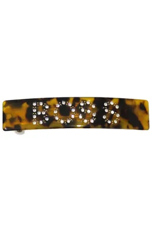 Rhinestone BOSS Hair Clip - Tortoise Style