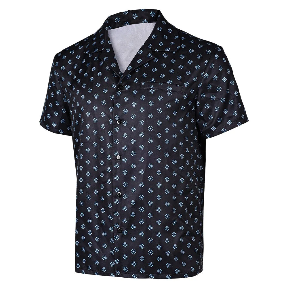 Road House Dalton Movie Character Black Polka Dots Button Shirt Cosplay Costume
